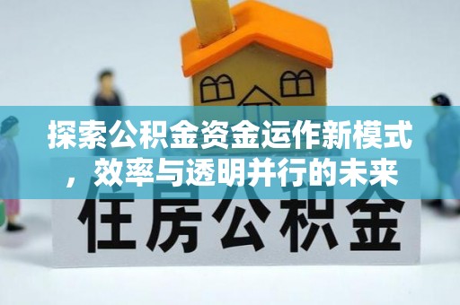 特克斯探索公积金资金运作新模式，效率与透明并行的未来