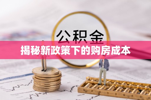 特克斯揭秘新政策下的购房成本