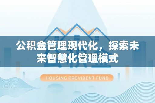 特克斯公积金管理现代化，探索未来智慧化管理模式