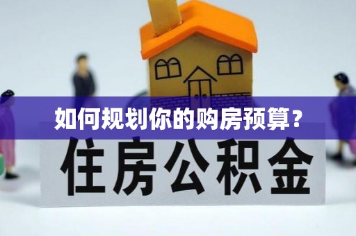 特克斯如何规划你的购房预算？